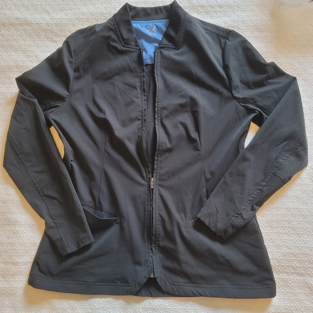 Medelita Kinetic Scrub Jacket Medium Black EUC